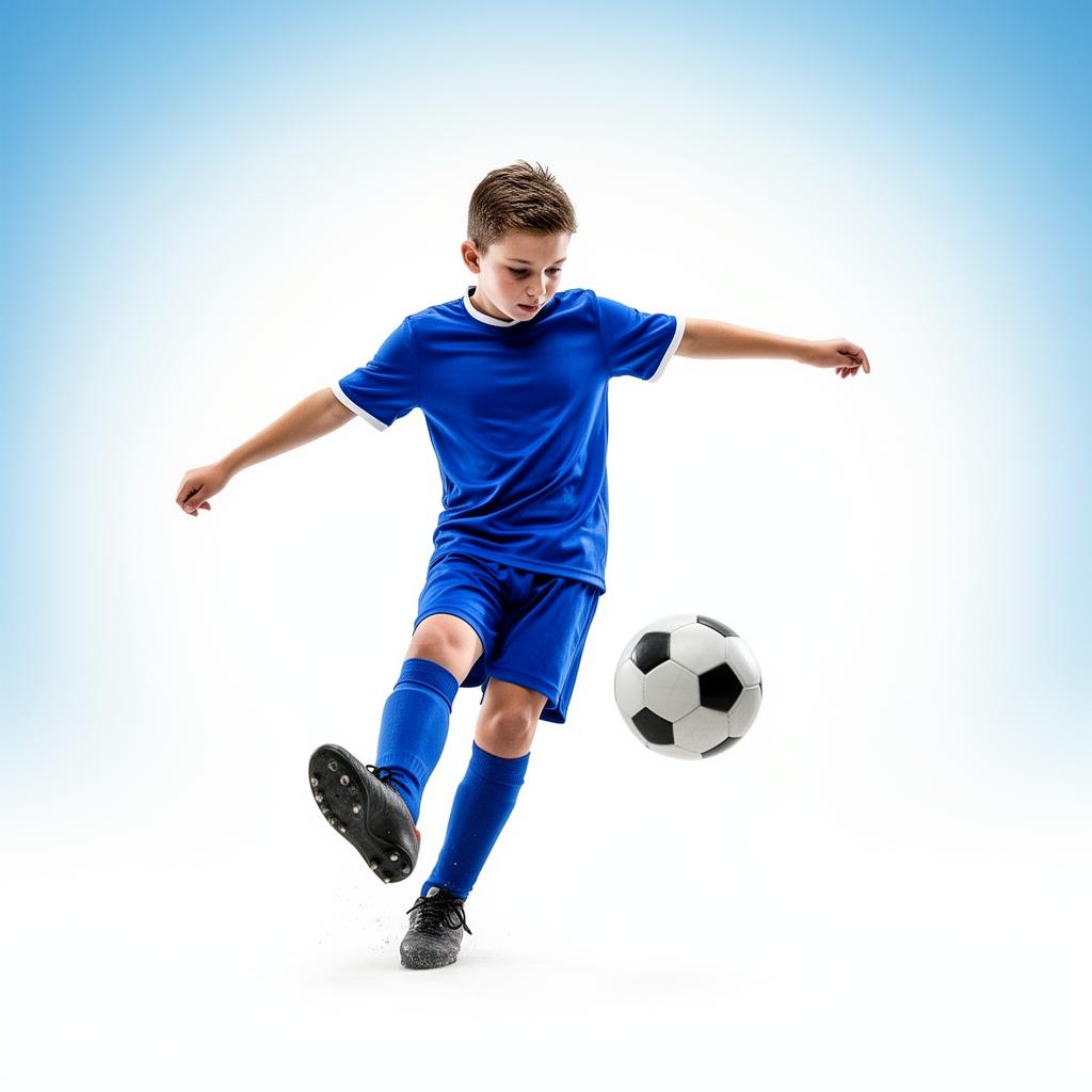 Young Alpha Academy player striking a soccer ball